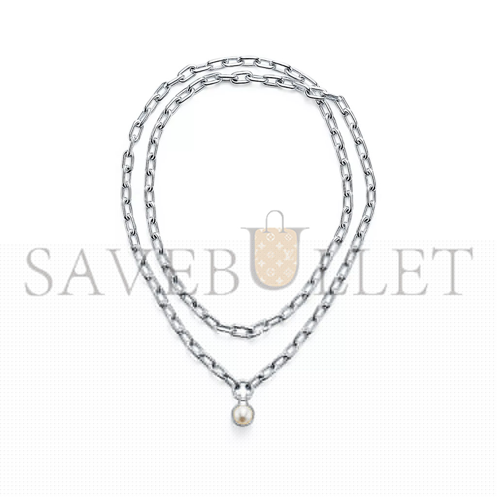 T*f*ny hardwear freshwater pearl necklace in sterling silver, 32 64047957